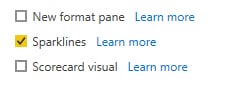 Sparklines check box