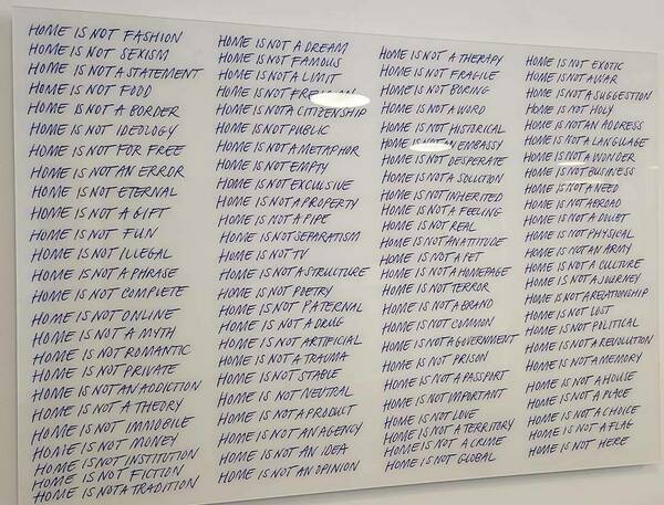 This board in the SVR office seemed to represent the complexities of migration as the Notre Dame students encountered them in Berlin. “Home” cannot be reduced to any number of singular ideas, things, and places, a fact migrants and refugees understand all too clearly.